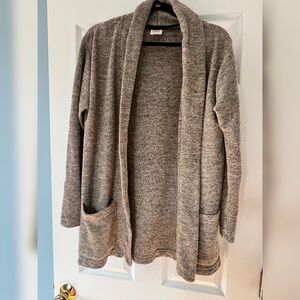 Zara | tan knit sweater blazer